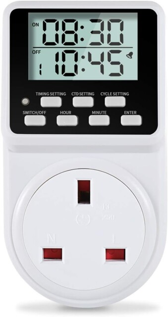 24 Hour Digital Electric Timer Plug Socket Uk With Countdown And by ...