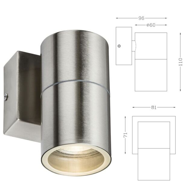 Knightsbridge Lampada da parete singola fissa 230V IP54 Knightsbridge Lampada da parete singola fissa 230V IP54