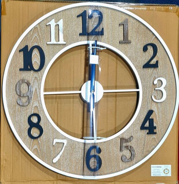 Hometime Metal & Wood Cut Out Wall Clock 60cm Rrp£72 by eBay | ufurnish.com