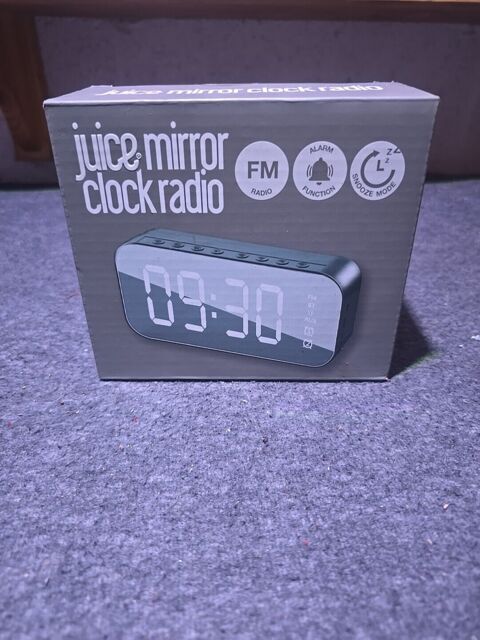 1x Mirrored Juice Fm Radio Clock - Snooze & Alarm Functions - Uk by ...