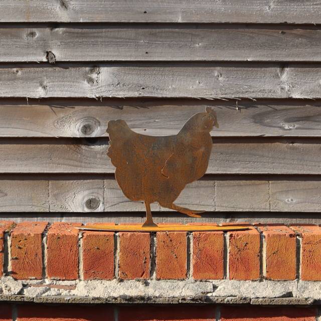 Rusty Chicken Rusty Metal Hen Standing Outdoor & Garden Gift, Bespoke Design Rusty ...