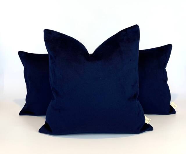 Visual Reference: Eco Friendly Plain Navy Blue Velvet Cushion Covers By Etsy