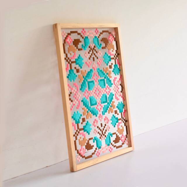 Curated visual reference: Lilly Handmade Geometric Fiber Art Multicolored Textile Wall Hanging Photo Inspiration