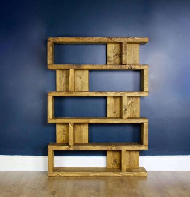 Solid Wood Rustic Pine Ashdown Shelving Unit, Bookcase, Storage ...