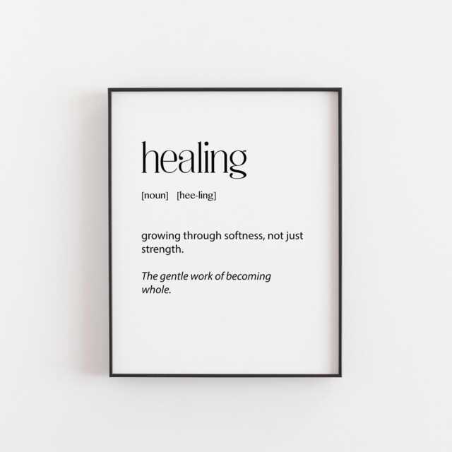 Healing Definition Wall Art - Minimalist Self Care Print, Growth ...