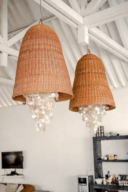 Decorative Rattan Shell Shell Large Lamp - Natural Rattan, Shells Lamp, Rattan Furniture, Boho ...