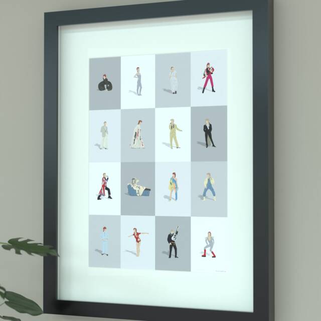 David Bowie Illustrated Art Print - Ziggy Stardust Poster Retro Glam ...