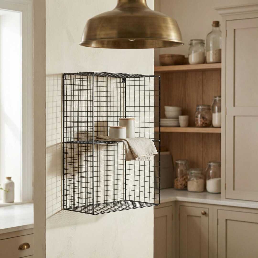 Industrial Metal Wire 2 - 3 Tier Black Shelf Rack Vintage Basket