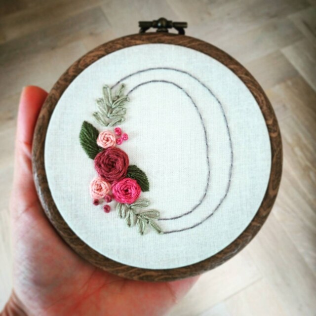 Custom Floral Embroidered Initial Monogram Wall Art by Etsy | ufurnish.com