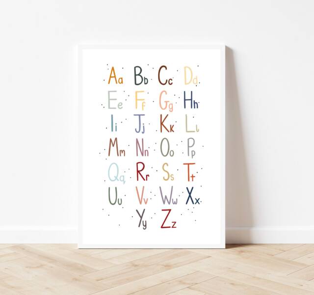 Nursery Alphabet Print, Educational Poster, Abc Wall Art, Classroom ...