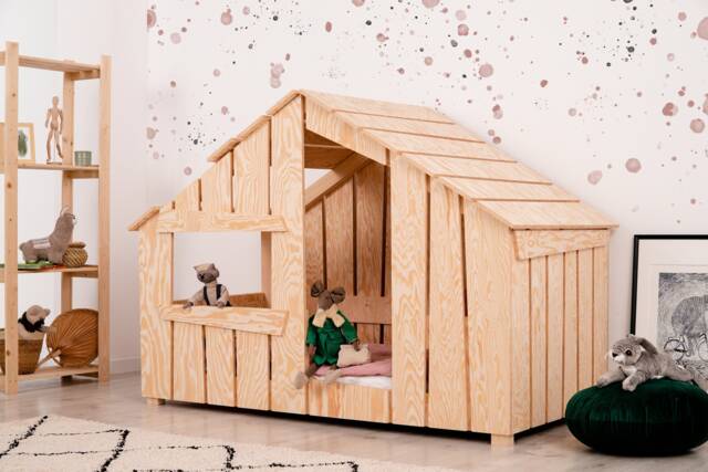 Cama Casa Montessori Para Niños ATAA - Hecha De Bambú, Medidas 140x78x143 Cm, Diseño Seguro Y Estimulante