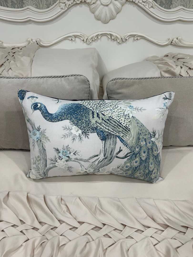 Handmade Cushion Cover in Laura Ashley Belvedere, Peacock Print