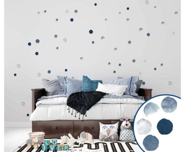 Blue Polka Dot Wall Decals Nursery & Kids Room Decor by Etsy | ufurnish.com