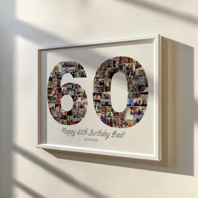 60Th Birthday Personalised Photo Frame - A4 A3 63 Photos 60 Perfect ...