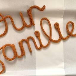 Custom Knitted Wire Word Sign Personalised Crochet Cord Wall Decor by ...