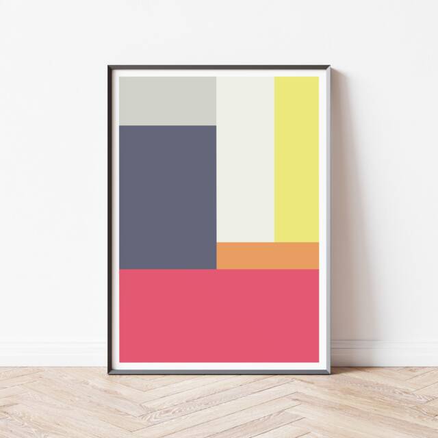 Posters Bauhaus Geometric Rectangles - Modern Art Print Groovy Wall ...