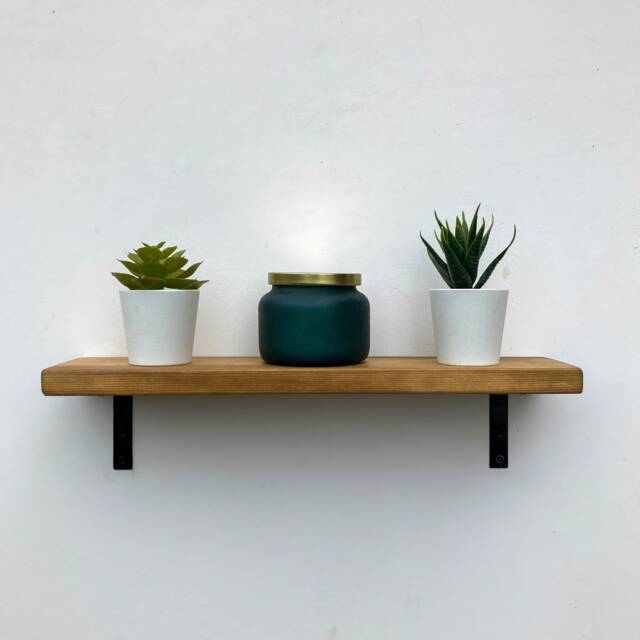 Curated visual reference: Visual Reference: Industrial Style Wall Shelf With Metal Brackets Floating Shelf Choice