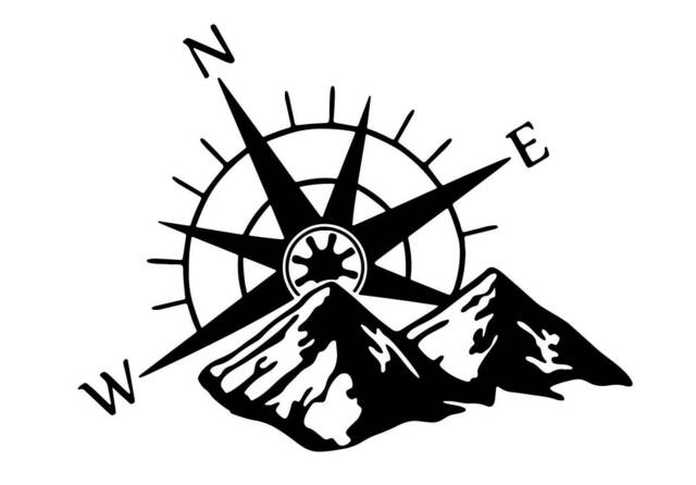 Mountain Compass Car Bonnet Side Sticker Vinyl Graphic Off Road ...