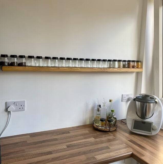 Floating Extra Narrow Spice Rack, Shelf 10cm With Keyhole Fixings, For ...