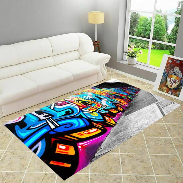 Graffiti Rug, Graffiti Decor, Wohnaccessoires, Themed Rug, For Living ...