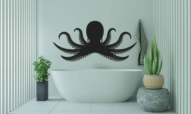 Octopus Wall Decal Vinyl Sticker - Tentacles Decals Underwater Animal ...