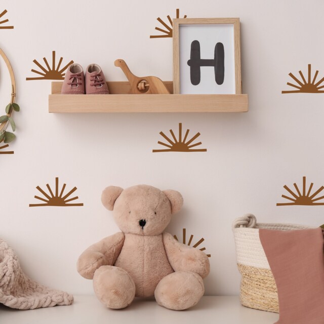 Boho Half Sun Wall Decals Nursery Decor, Set Of 36 by Etsy | ufurnish.com