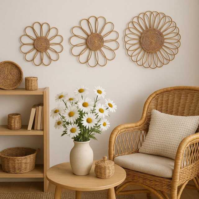 Woven Flower Wall Baskets - Set Of 3 Boho Nursery Decor by Etsy ...