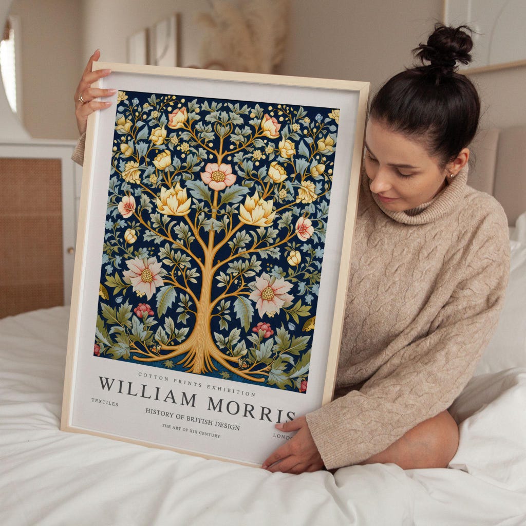 William Morris Print, Art, Exhibition Poster, Uk, Tree Of Life