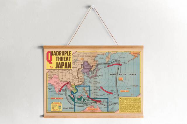 Japan World War 2 Map Framed Canvas Print- Ww2- Wall Art Prints- Art ...