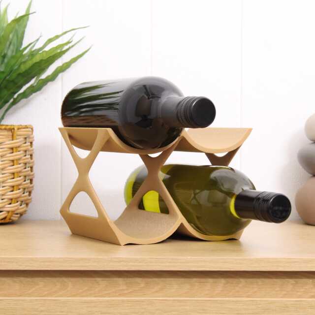 Durnish Rack Modern 4-Bottle Wine Rack Edgy Countertop Storage by Etsy | ufurnish.com