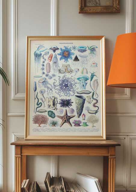 Vintage Print Oceanography Poster French Adolphe Millot Country House ...