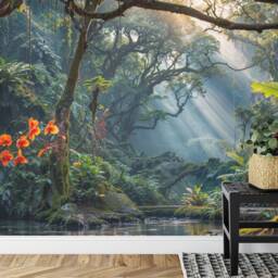 Tropical Rainforest Wallpaper Mural, Exotic Jungle Peel & Stick Wall ...