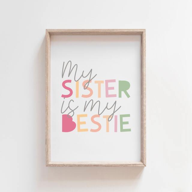 Sisters Print, Sister Quote, Wall Art, Siblings Big Sis Lil Sis, Girls ...