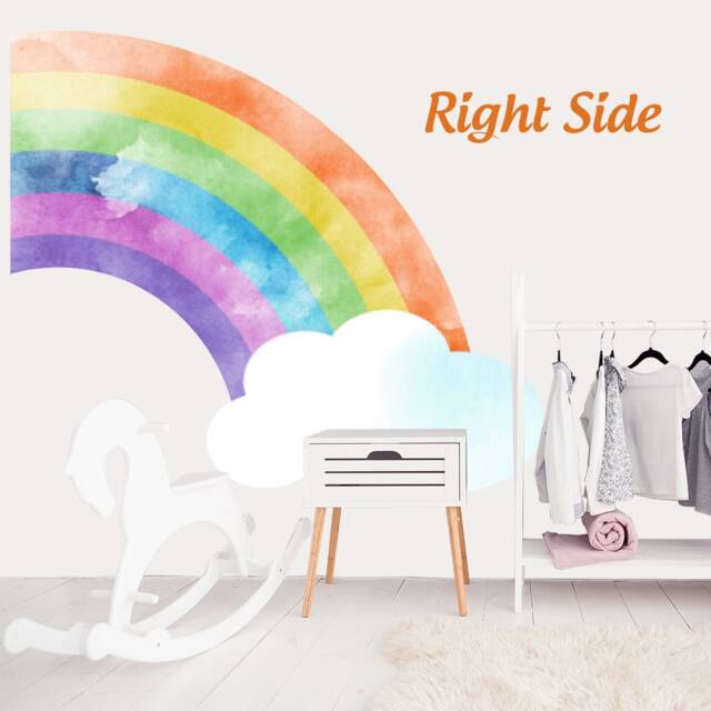 Large Watercolor Style Half Rainbow Wall Decal - Mural Decor Girl ...