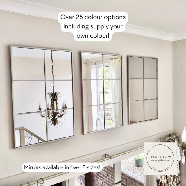 Large Industrial Window Mirror - Handmade Crittall Style Statement by ...