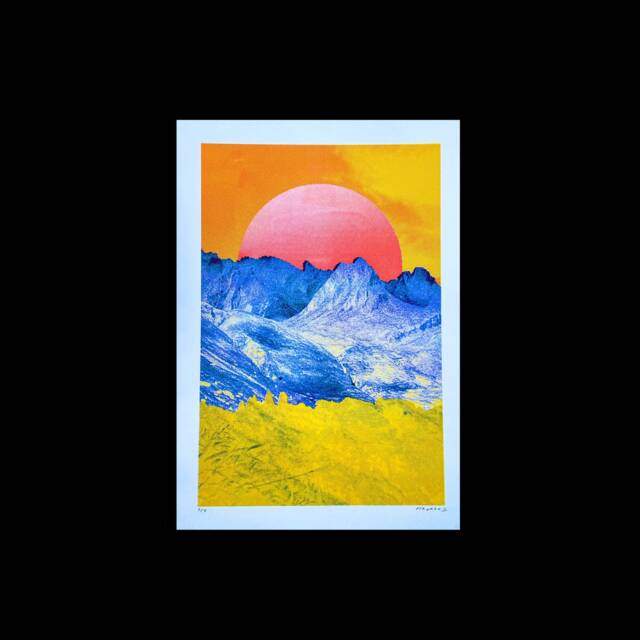 A3 Risograph Print Of A cmyk Mountain Landscape Collage by Etsy ...