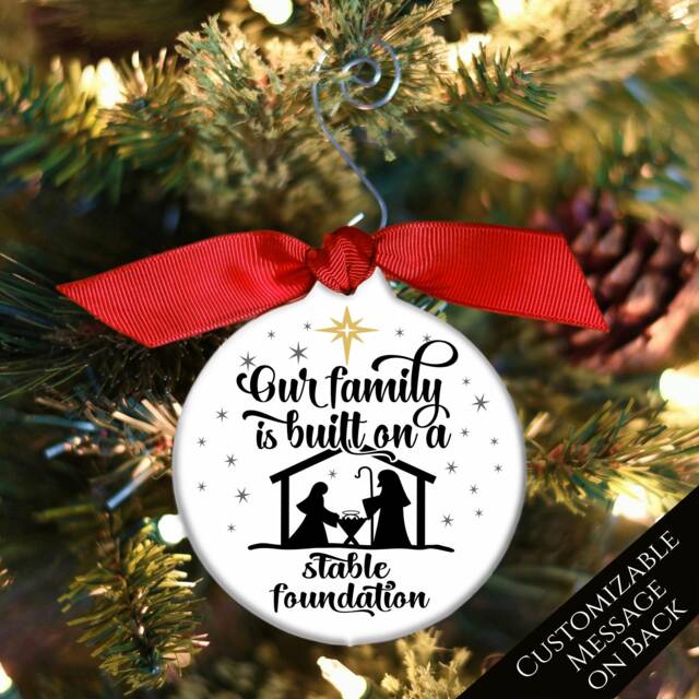 Nativity Ornament, Christian Christmas Ornaments, Silhouette, Scene, Jesus, Mary, Religious Gift ...