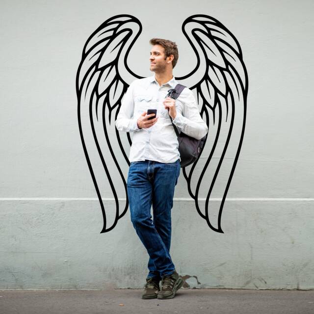 Angel Wings Wall Decor - Angels Wing Art Vinyl Decal Large Feather ...