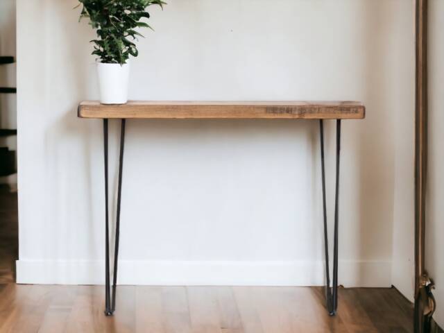 Curated visual reference: Eco Home Decor Accessories For Hallways Reference: Rustic Console Table For Hallways With Hairpin Legs Side Radiator