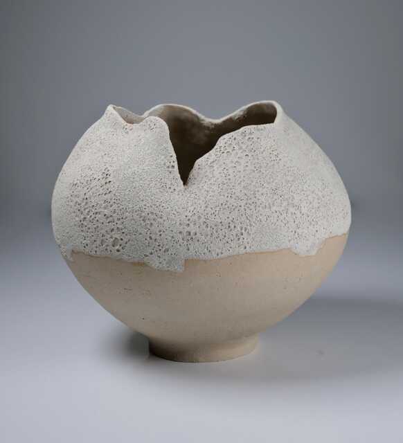 Modern Sculptural Ceramic Vase - Handmade Minimal Art Object, Slit ...