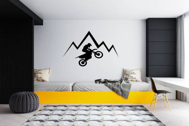 Motocross Wall Decal Dirt Bike Rider Sticker Motorcycle Decor Sg 1980 ...