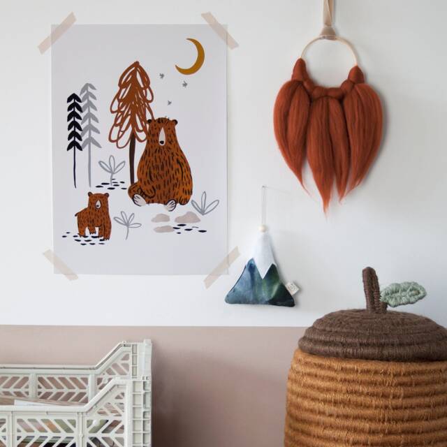 Bear & Cub Art Print Neutral Woodland Nursery Decor by Etsy | uFurnish.com