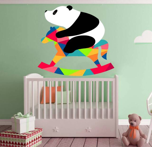 Custom Name Panda Wall Decal - Personalized Panda Wall