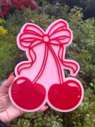 Coquette Cherry Acrylic Wall Art - Y2K Room Decor With Bow by Etsy