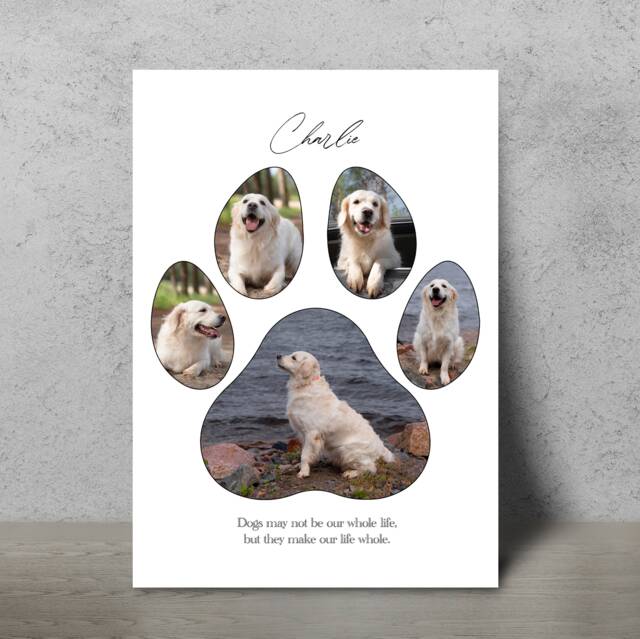 Personalized Pet Photo Collage Paw Print Memorial Art by Etsy ...