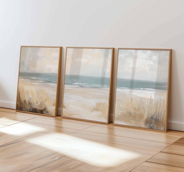 Beige Coastal Dune Print Set Minimalist Beach Wall Art by Etsy ...