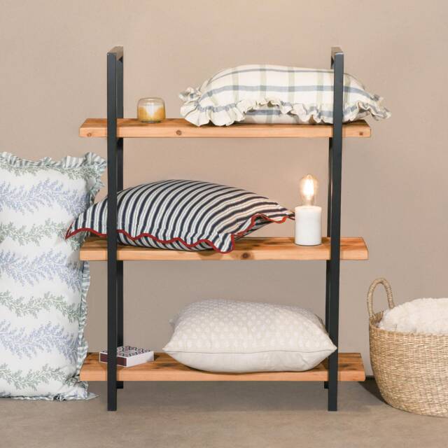 Metal Frame Shelf Rustic Wooden Industrial 3 Tier Bookcase Shelving by ...
