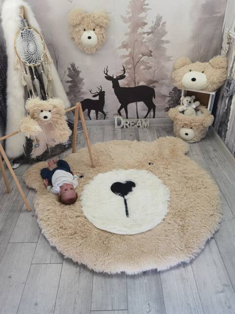 Personalized Beige Bear Rug Shaggy Minky Nursery Decor by Etsy ...
