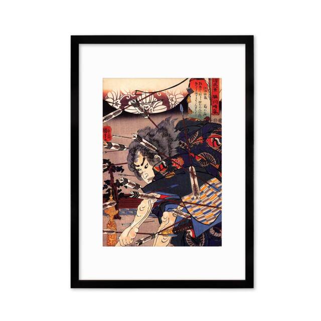 Japanese Art Samurai Framed Mounted Ukiyo-E Wall Print Poster Woodblock ...