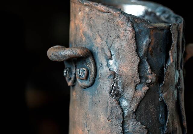 Rustic Flower Vase in Rust Look, Shabby Vintage Handmade Ceramic Vase ...